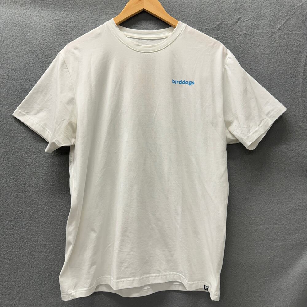Birddogs T-Shirt Mens Large White Blue Hummingbird Mosaic Graphic Print Tee Golf